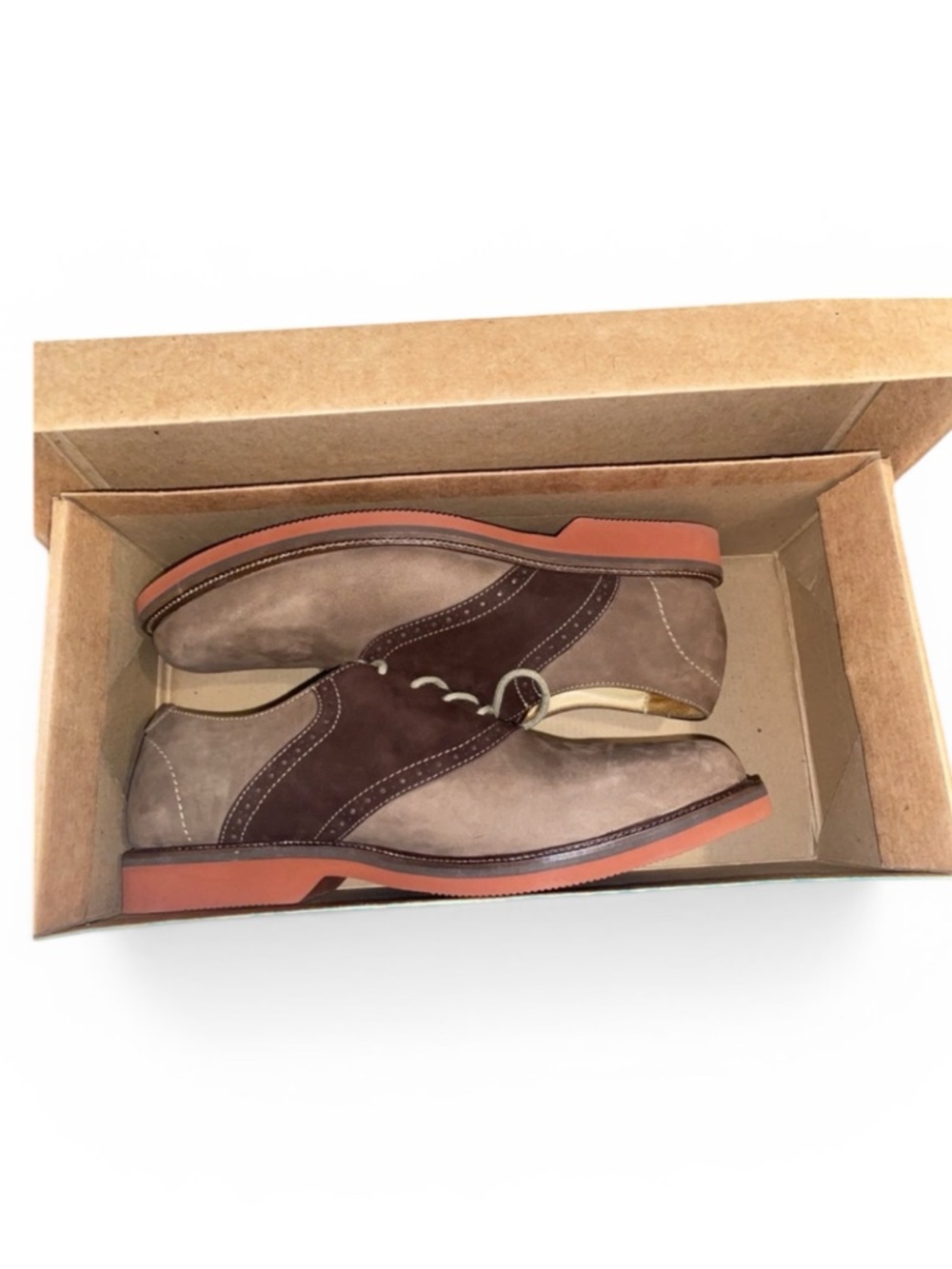 COPY - 1901 Mens oxford ‘Saddle up’ in color sand/chocolate brown, size 8 m - Picture 2 of 9